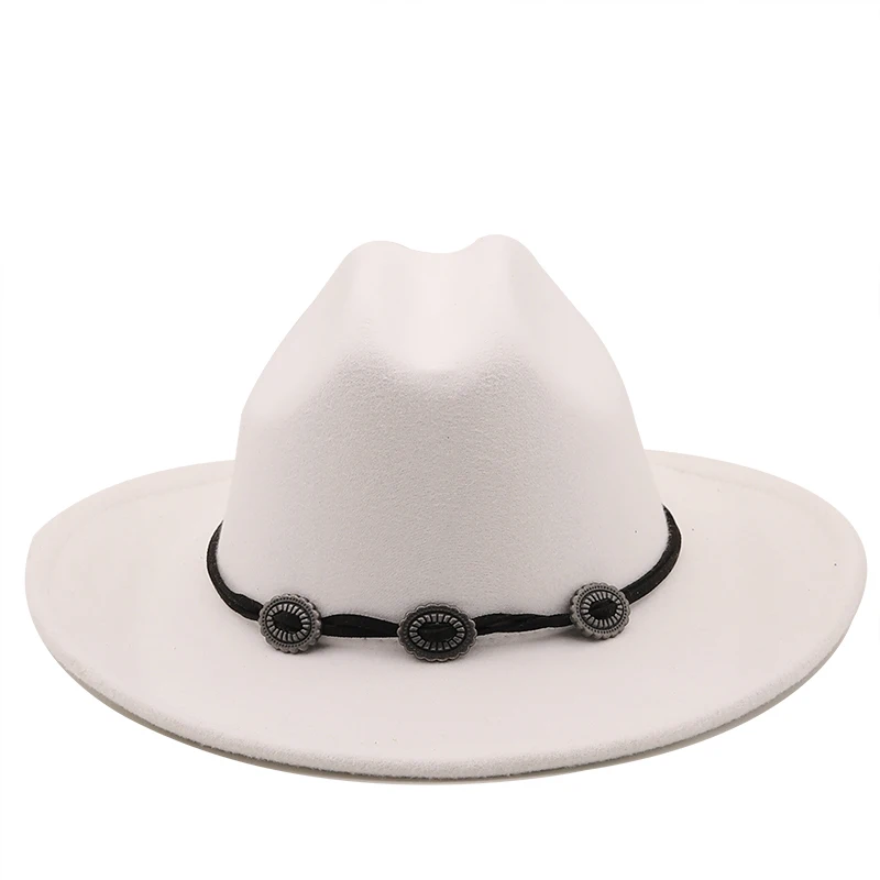 Simple Women Men Hollow Western Cowboy Hat With Belt Winter Autumn Jazz Outback Jazz Toca Sombrero Cap Size 56-58CM