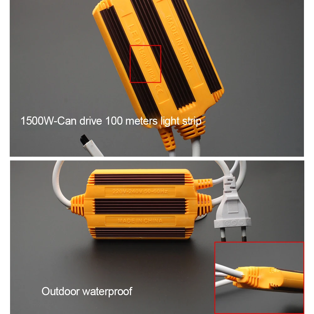1Set AC220V 24Key IR 1500W/2000W 10mm RGB Waterproof Controller for LED Strip or Neon Light EU Plug Can Drive 100M
