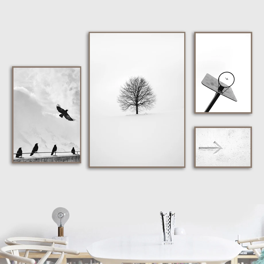 Ladder Basket Plane Bird Tree Arrow Wall Art Canvas Painting Nordic Posters And Prints Wall Pictures For Living Room Home Decor
