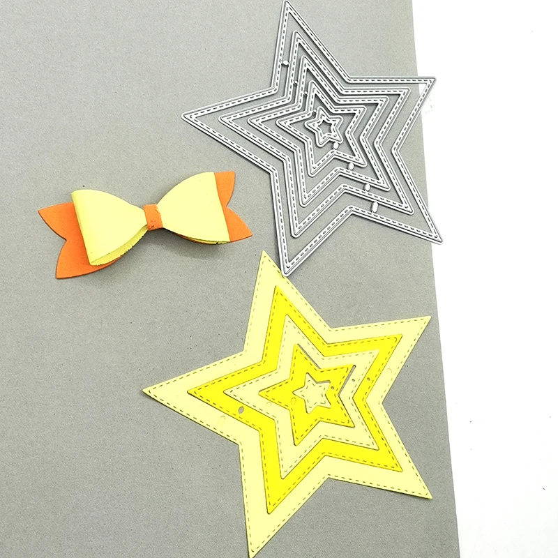 Julyarts Five-Pointed Star Die Cutting Dies Molds Scrapbooking Material Carbon Steel Silver DIY Scrapbook Paper Album Embossing