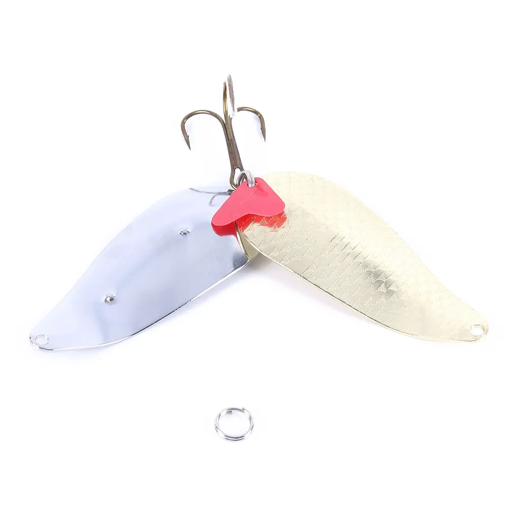 8cm 43g double Metal Spinner Spoon Fishing Lure Hard Baits Sequins Noise Paillette Artificial Bait with Treble Hook Pesca Pike