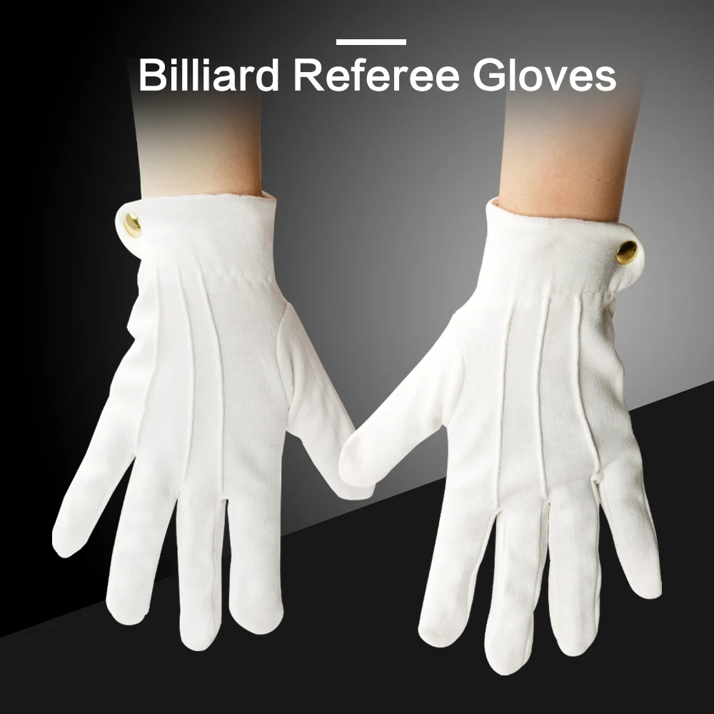 Gants d'arbitre de snooker de billard, gants de compétition d'isotards, gants blancs, gants souples confortables, accessoires professionnels