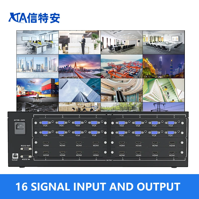 8x8 16x16 VGA To HDMI Matrix Switcher HD Mixed Plug-in Matrix Video Switcher 8 In 8 Out With HDMI/DVI/VGA/SDI Interface