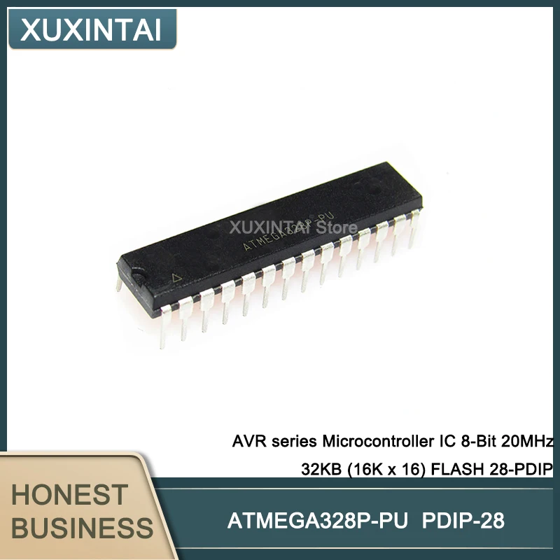 10Pcs/Lot  New Original ATMEGA328P-PU ATMEGA328P AVR series Microcontroller IC 8-Bit 20MHz 32KB (16K x 16) FLASH 28-PDIP