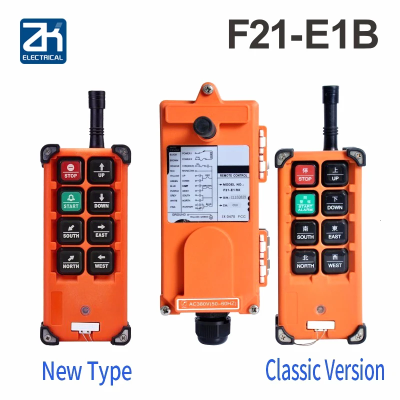 

220V 380V 110V 12V 24V Industrial remote controller switches Hoist Crane Control Lift Crane 1 transmitter + 1 receiver F21-E1B