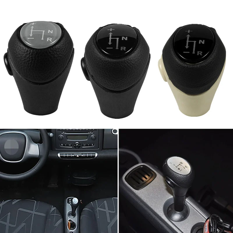 Car Leather Gear Shift Knob Shifter Lever Hand Ball Automatic For Mercedes Benz Smart Fortwo Roadster 450 451 Brabus Fortwo