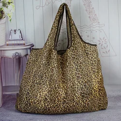 Fashionable foldable shopping bag waterproof one-shoulder portable thickening portable grocery bag green supermarket storage bag