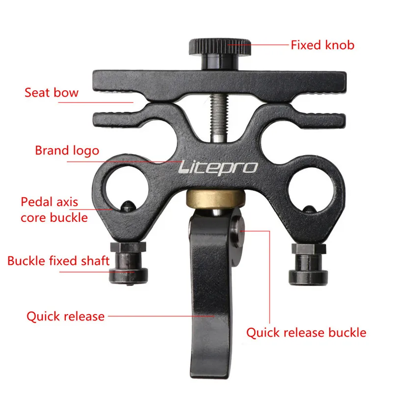 Litepro Folding Bicycle Pedal Quick Release Device Bicycle Aluminum Alloy QR Pedal Placement Buckle For Brompton