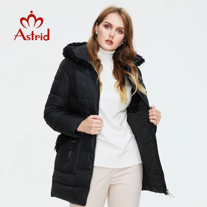 Imagem -02 - Astrid-mid-length Coat com Gola de Pele para Mulheres Parka com Capuz Tamanho Grande Moda Inverno 2023 9530