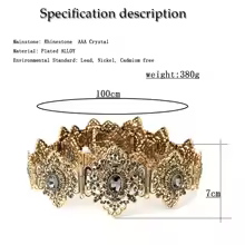 Sunspicems Moroccan Caftan Belt for Women Wedding Dress Body Jewelry Gold Color Metal Waist Chain Adjustable Length Bride Gift - Image 5
