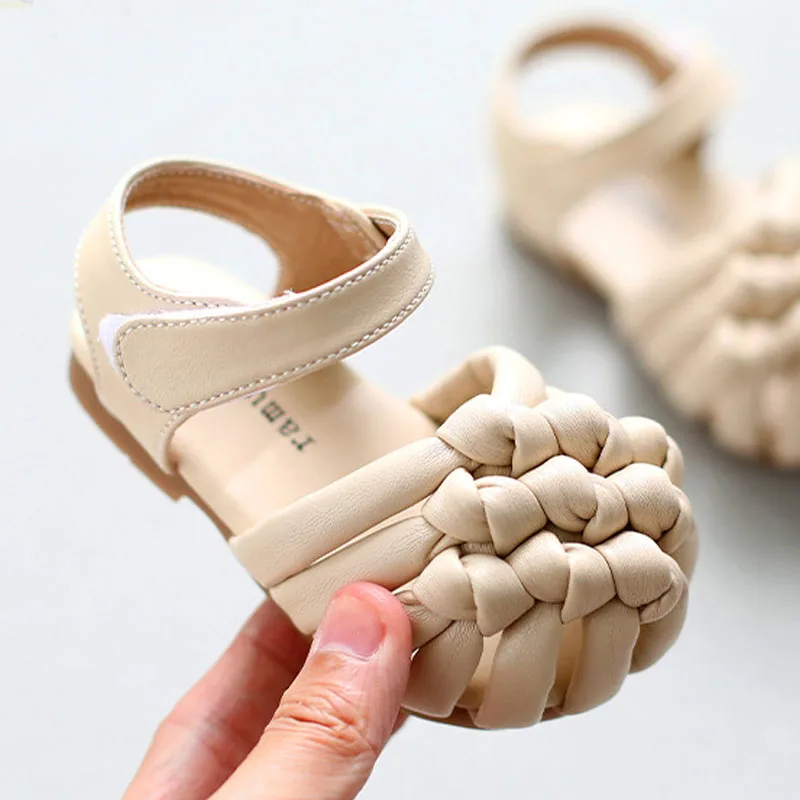 Quality Summer Baby Girls Sandals, Toddlers Simple Style Solid Color Soft Sole Shoes Outdoor Prewalker Baby First Walker