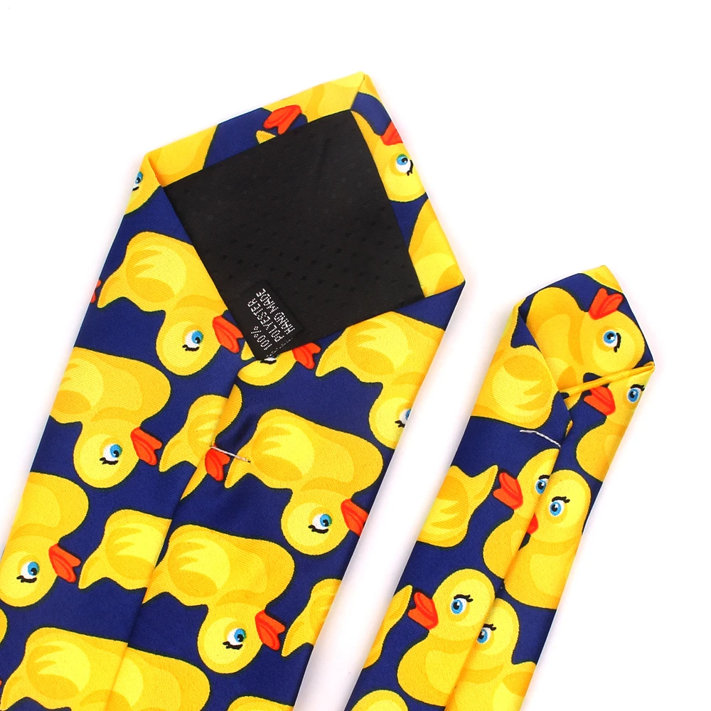 Corbatas de cuello de dibujos animados para hombre y mujer, trajes informales, corbata divertida, corbatas delgadas con estampado de bandera para