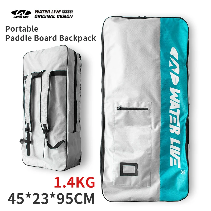 WATER LIVE Portable Paddle Board Backpack 1.4KG Ultralight Large Capacity Waterproof Bag Zipper Double Shoulder Bag Surfing