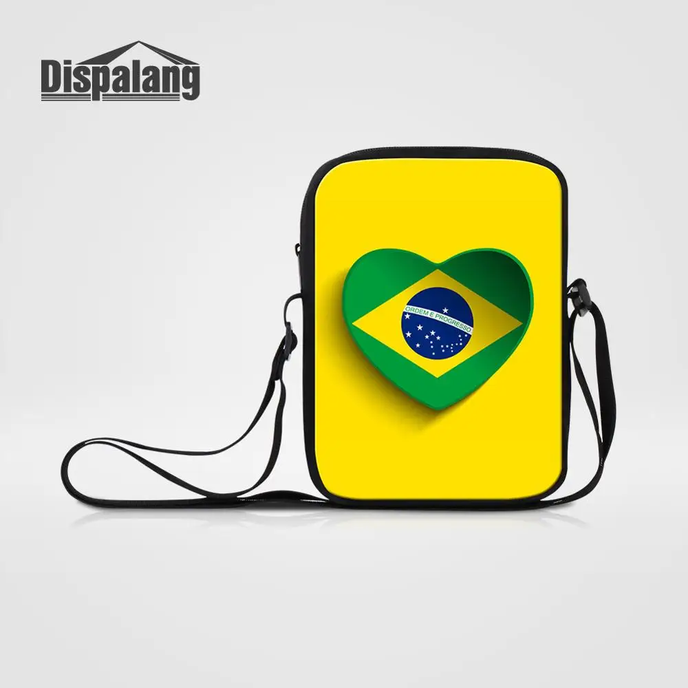 

Dispalang Men's Mini Messenger Bag For Brazilian Football Fans Male Custom Image Crossbody Bags For Teen Boy Casual Shoulder Bag