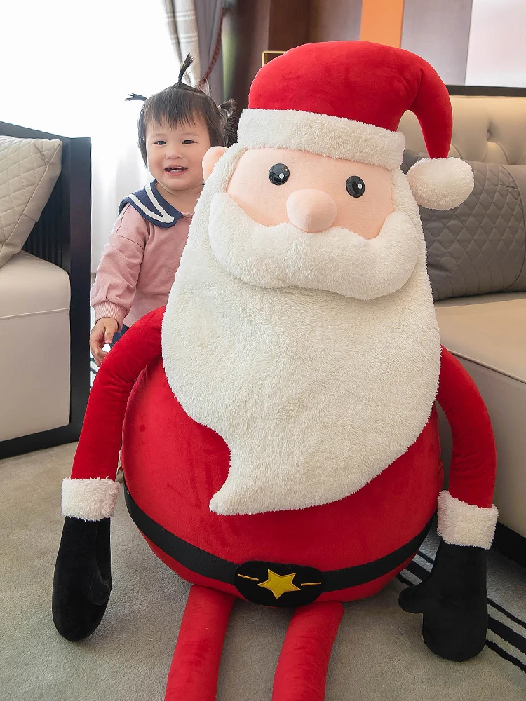 ขนาดใหญ่Santa Claus Plushของเล่นยักษ์เตียงกอดตุ๊กตาหมอนคริสต์มาสของขวัญตกแต่ง 59 นิ้ว 150 ซม.DY50902