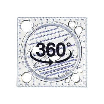 Rotatable רב תכליתי אוניברסלי שליט שליט סט מתמטיקה ציור מעגל תבנית אליפסה מקביל משולש שליט