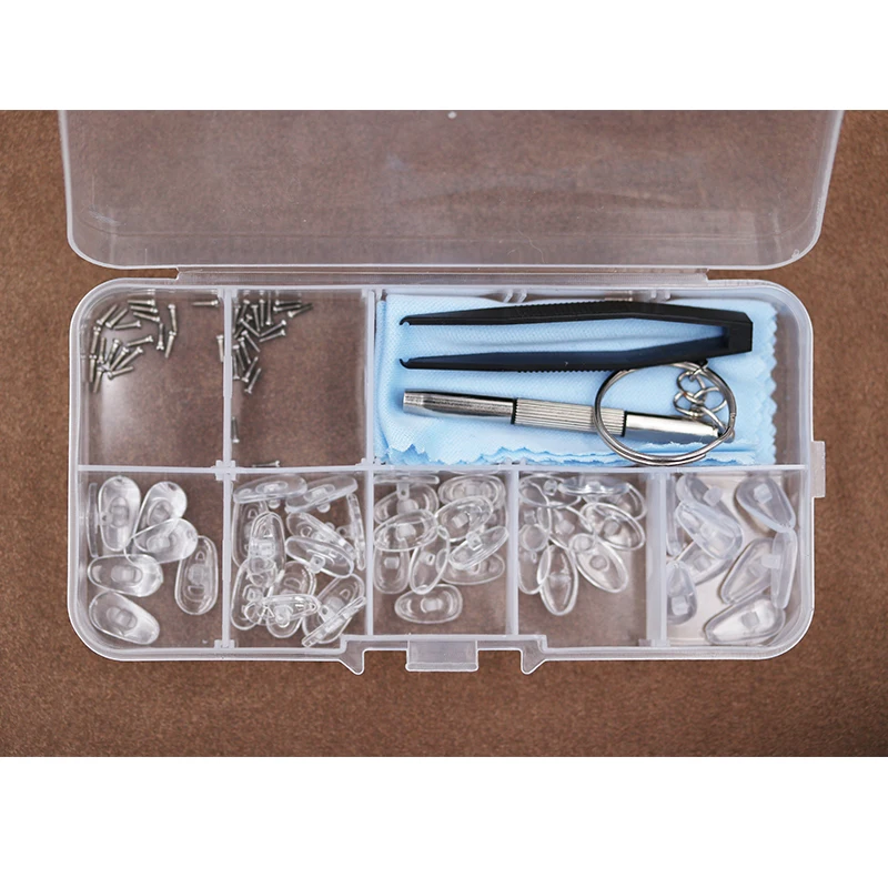 Silicone Nose Pads Eyeglasses Sunglasses Screws For Glasses Optical Repair Kit New Nuts Nose Pad Repair Tool Parts