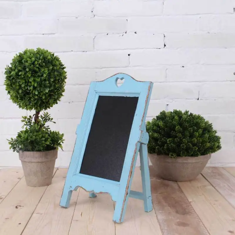 Wooden Blackboard Desktop Memo Message Letter Chalk Board With Easel Office Classroom Restaurant Store Supplier