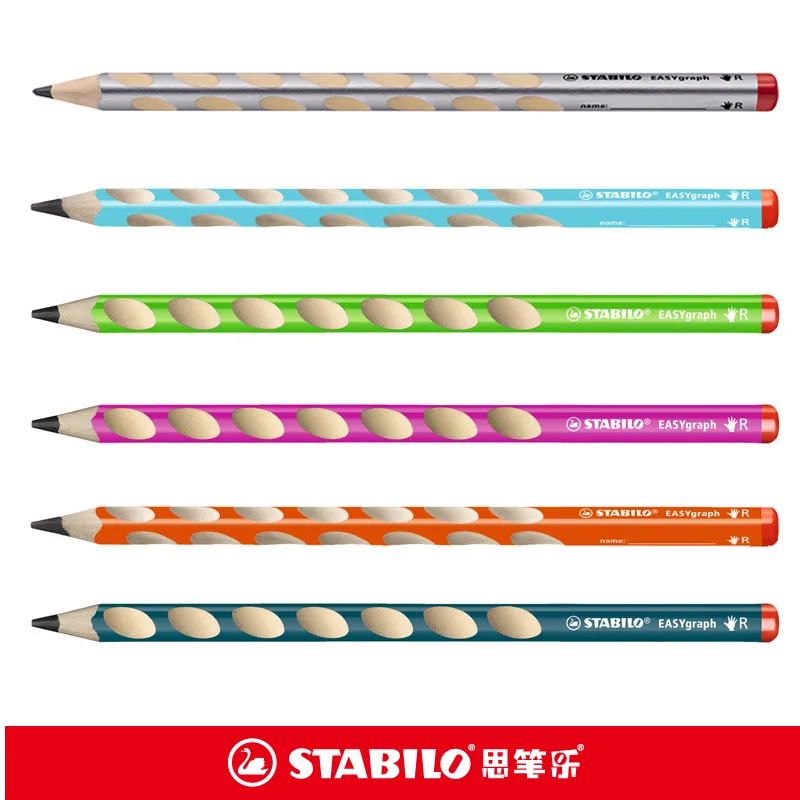 12pcs/Set Stabilo EasyGraph Ergonomic Graphite Pencil HB Right Handed Safe Non-toxic Standard Pencils Child School Gift