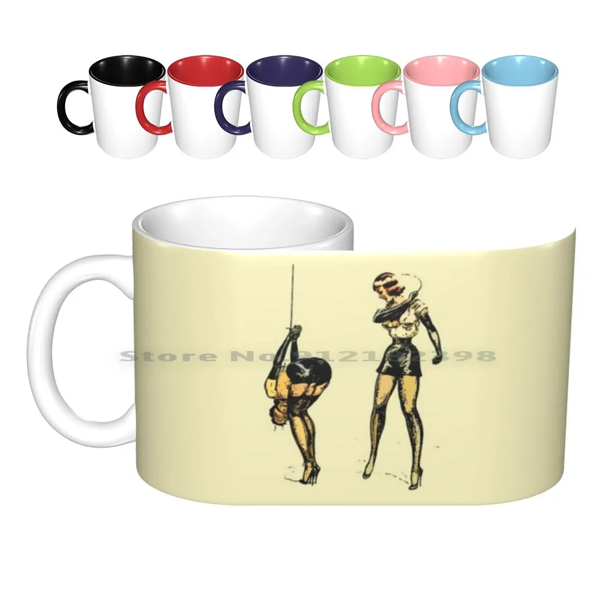 Bizarre Ceramic Mugs Coffee Cups Milk Tea Mug Cult Movie Retro Vintage Bizarre Sex Fetish Bondage John Willie Magazine Leather