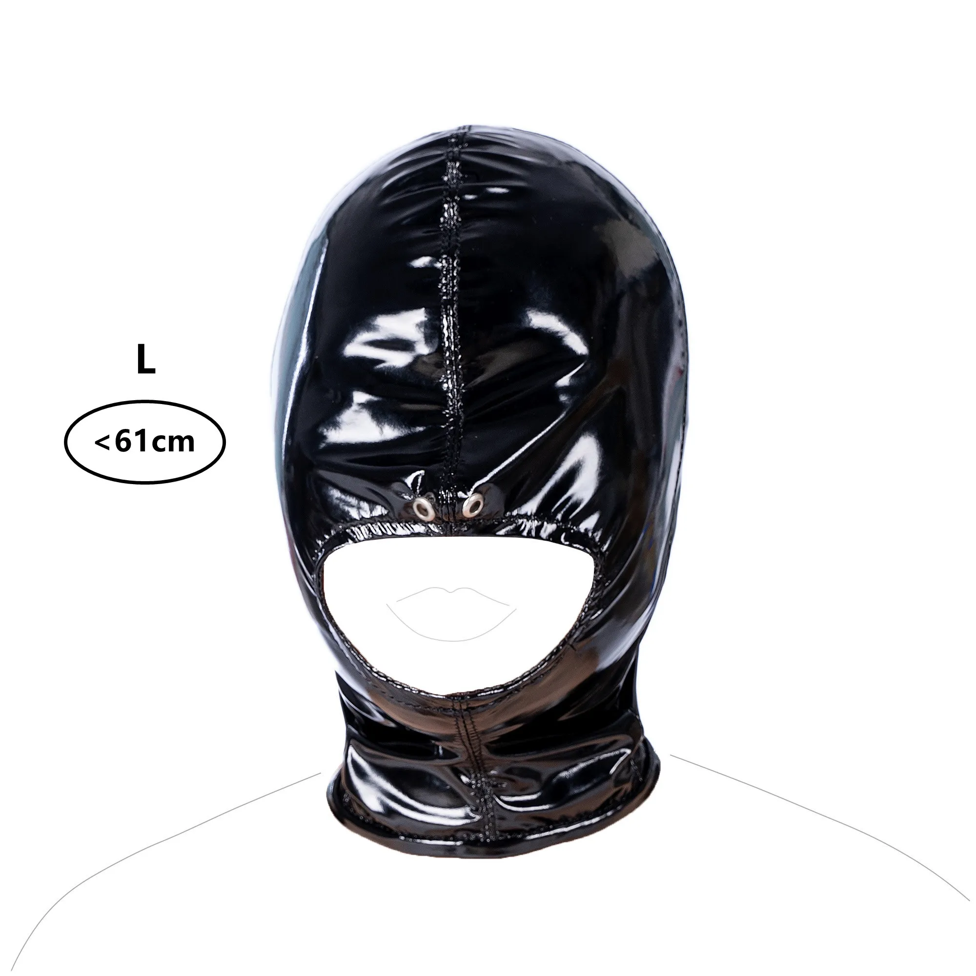 Exotic Sexy Accessories of Wetlook Leather Fetish Eye Mask Hood for Women Cosplay Flirting Costumes