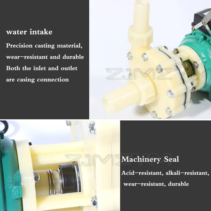 مضخة كيميائية مقاومة للأحماض والقلويات 750 واط مضخة مياه ذاتية الفتيلة مقاومة للتآكل منخفضة الضوضاء 2900r/min 220 فولت/380 فولت اختياري