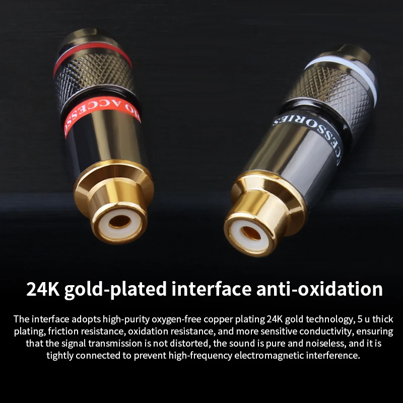 4pcs 24k connettore RCA femmina placcato in oro connettore cavo Audio adattatore RCA femmina per connettori Audio Video fai da te connettori spina Rca