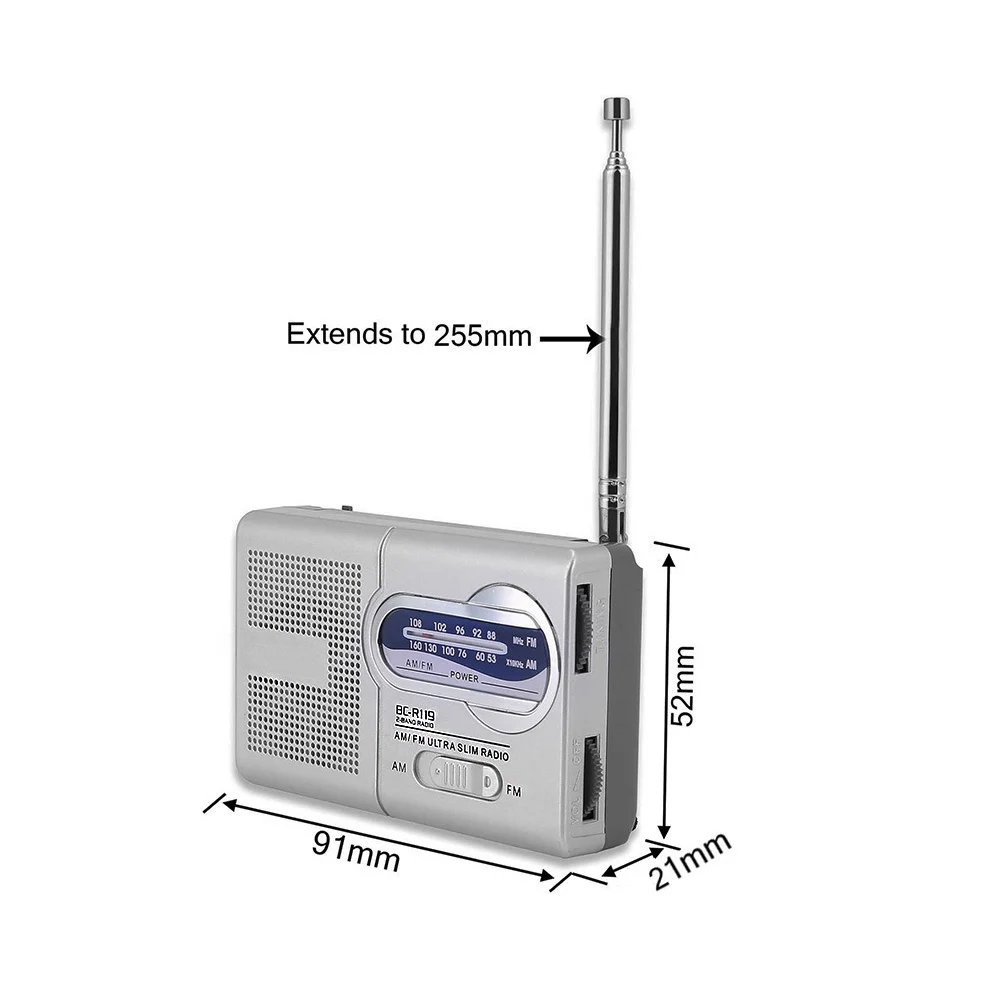 BC-R119 AM/FM модное радио многофункциональное мини карманное AM/FM радио Динамик Приемник телескопическая антенна радиоприемник