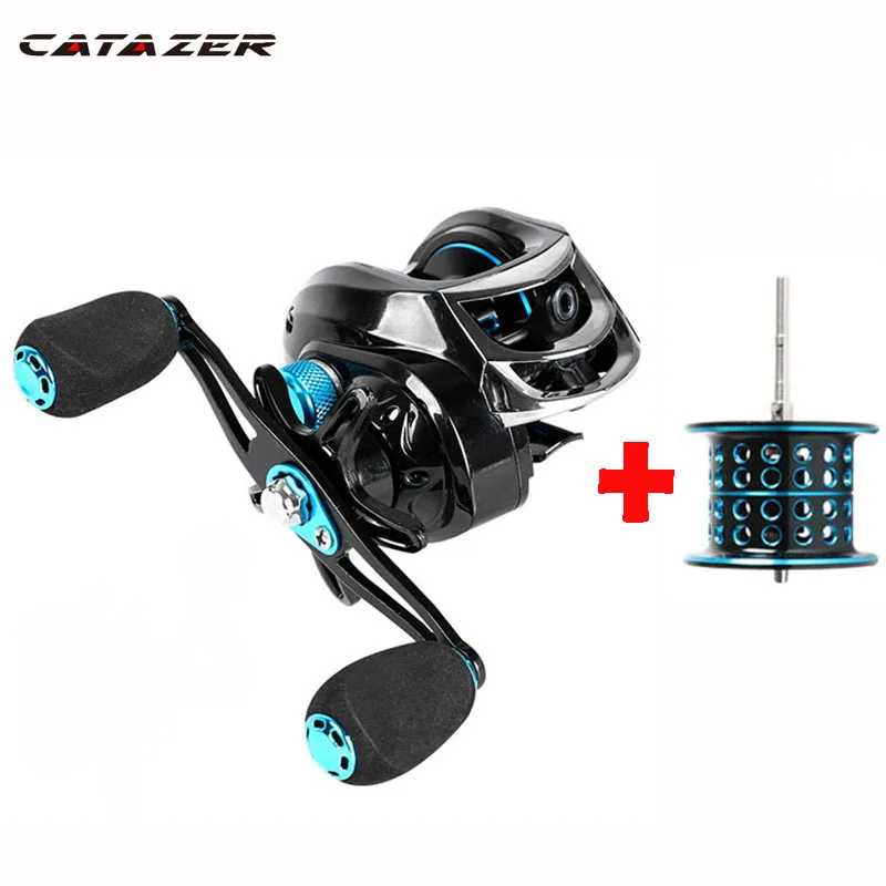 Catazer Fishing Reel Water Drop Wheel Fishing Wheel Magnetic Brake Double Wire Cup Micro-drop Wheel Metal Wire Wheel EVA Handle