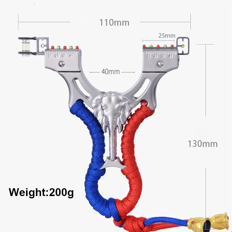 Powerful Flat Rubber Band Slingshot Outdoor Hunting Alloy Catapult with Laser Sight High-power Playing Shooting Competitive Bow