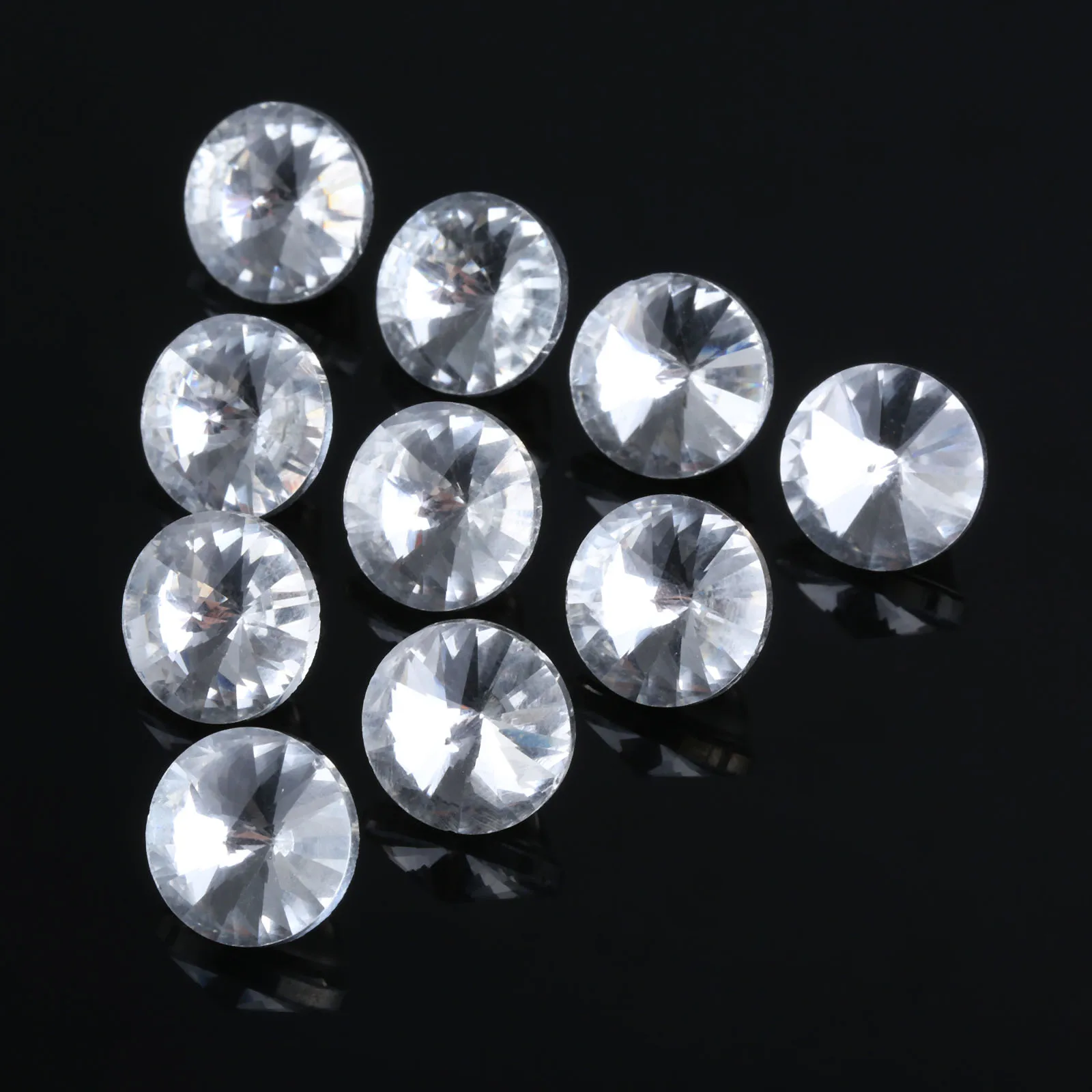 10Pcs Diamond Crystal Rhinestone Decorative Buttons 14mm Dia Sofa DIY Diamond Upholstery Headboard Buttons Sewing Wall Decor