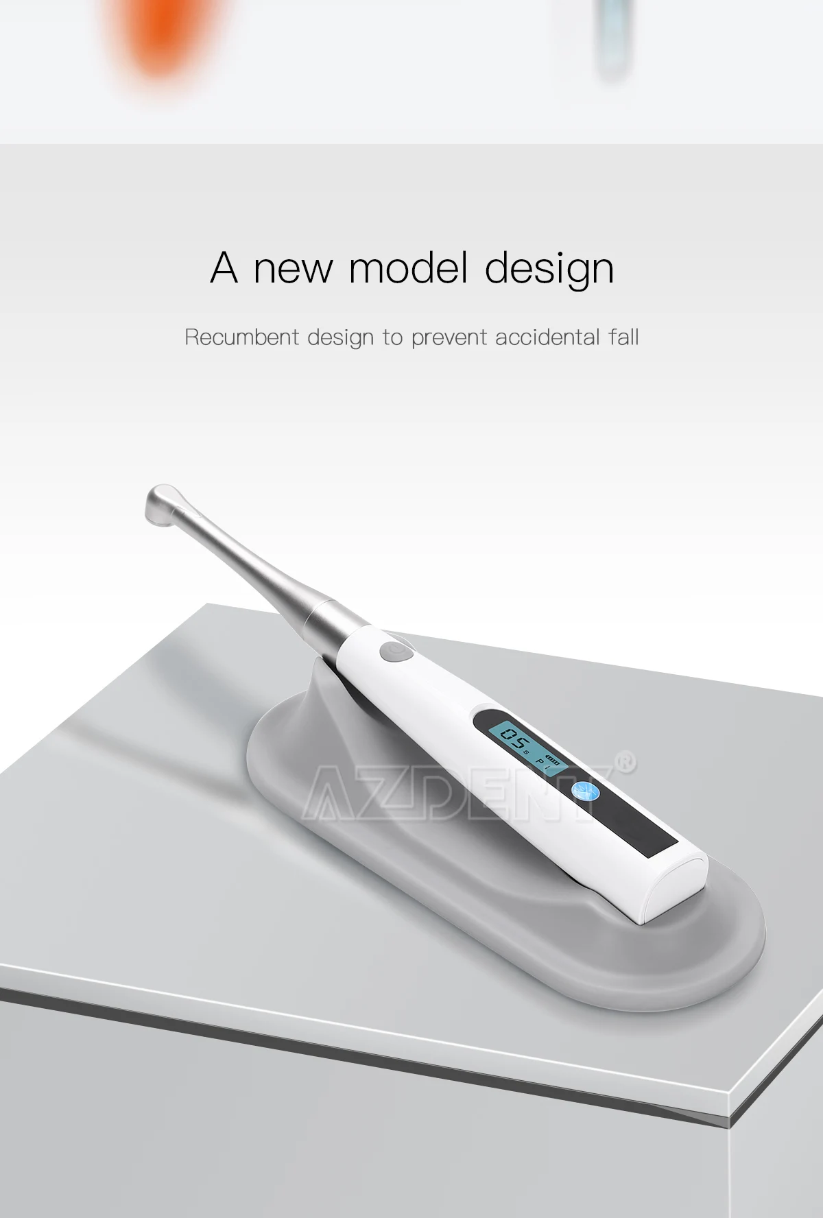 AZDENT Dental-LED-Härtungslicht, 1 Sekunde, Heilungslampe, 2 mm Harz, 1200–1400 mW/cm2, kabelloser Metallkopf, 3 Modelle einstellbar – Detail 2