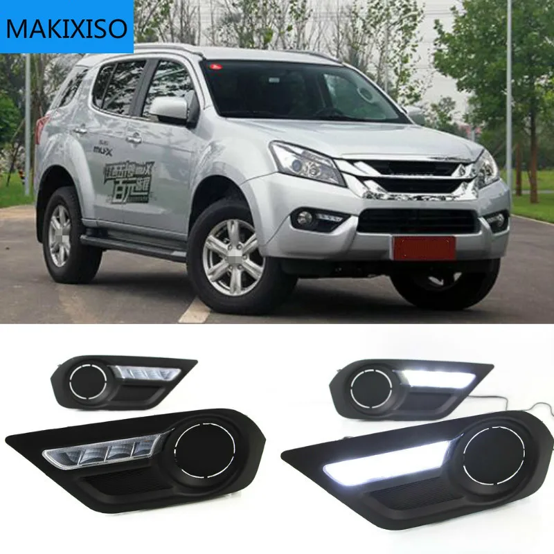 

2pcs for Isuzu MU-X MUX 2015 2016 LED DRL Daytime Running Light Daylight car-styling driving fog lamp free shipping