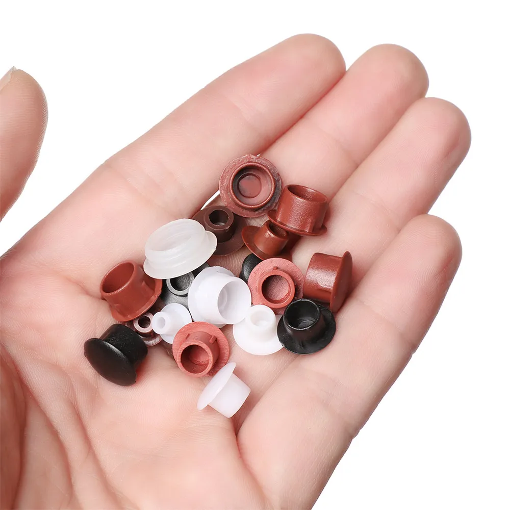 Plastic Furniture Hole Covers Screw Decor Dust Plug Stopper Drill Hole Plug Hardware Grommet Practical Protective Cap 50pcs/Bag