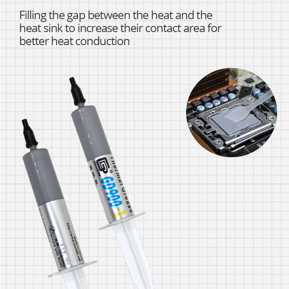 GD900-1 1/3/7/15/30G Thermal Paste Gd900 Thermal Grease Heatsink Plester untuk Cpu logam Cair Pendingin Air Pendingin