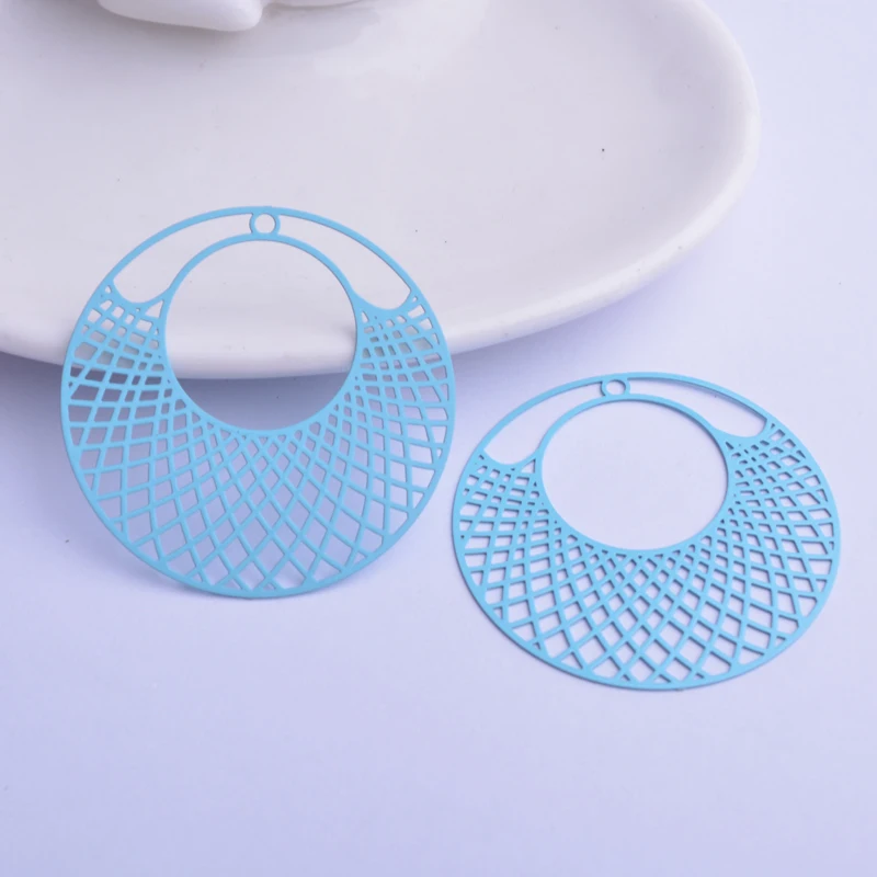 30 Stück AB2897 41mm Filigrane Große Runde Anhänger Kreisförmige Anhänger für DIY Schmuck- und Ohrringherstellung – Detail 13