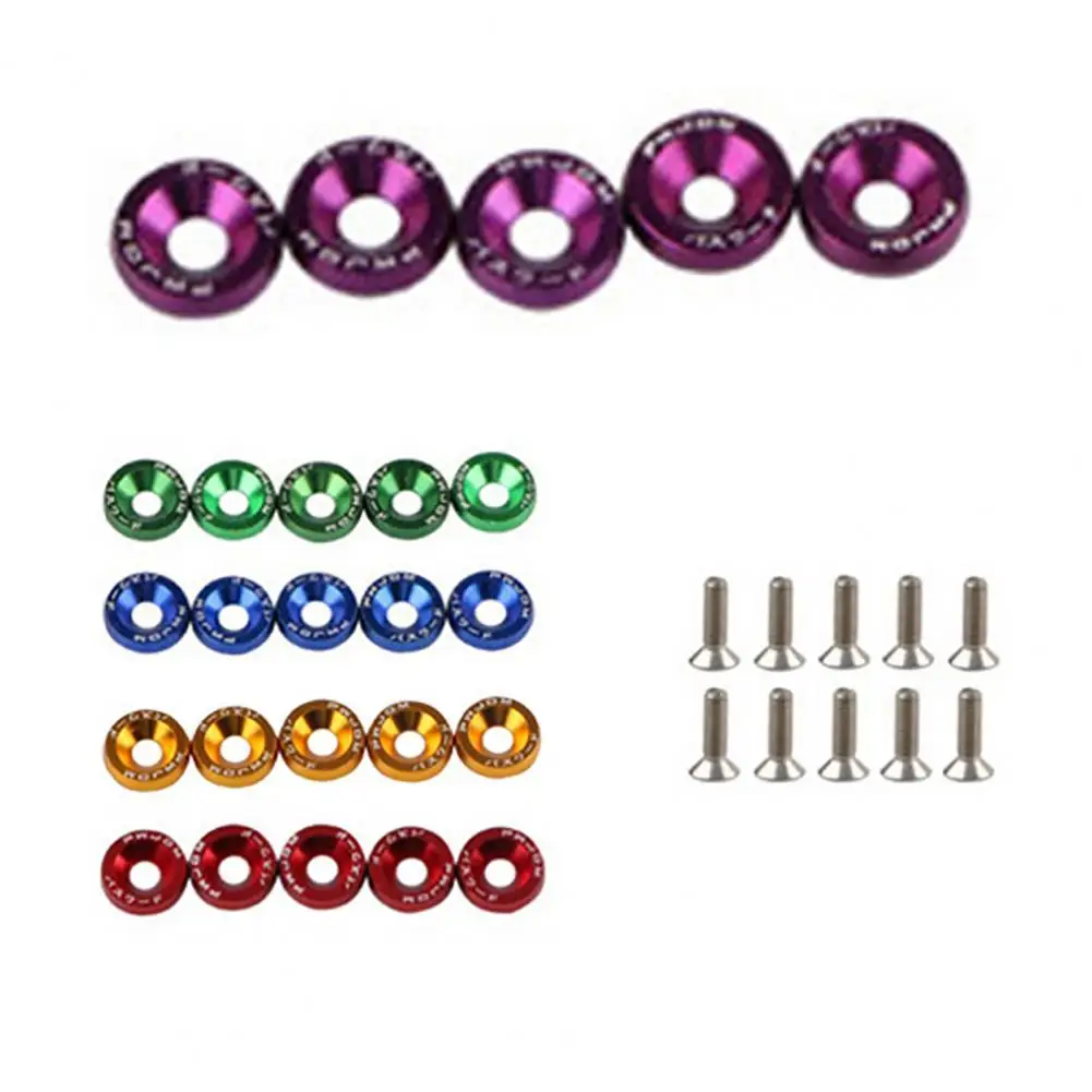 1 Set M6 Stable Bolt Washer Bright-colored Stainless Steel Exquisite Easy to Install Fender Washer for Motorbike