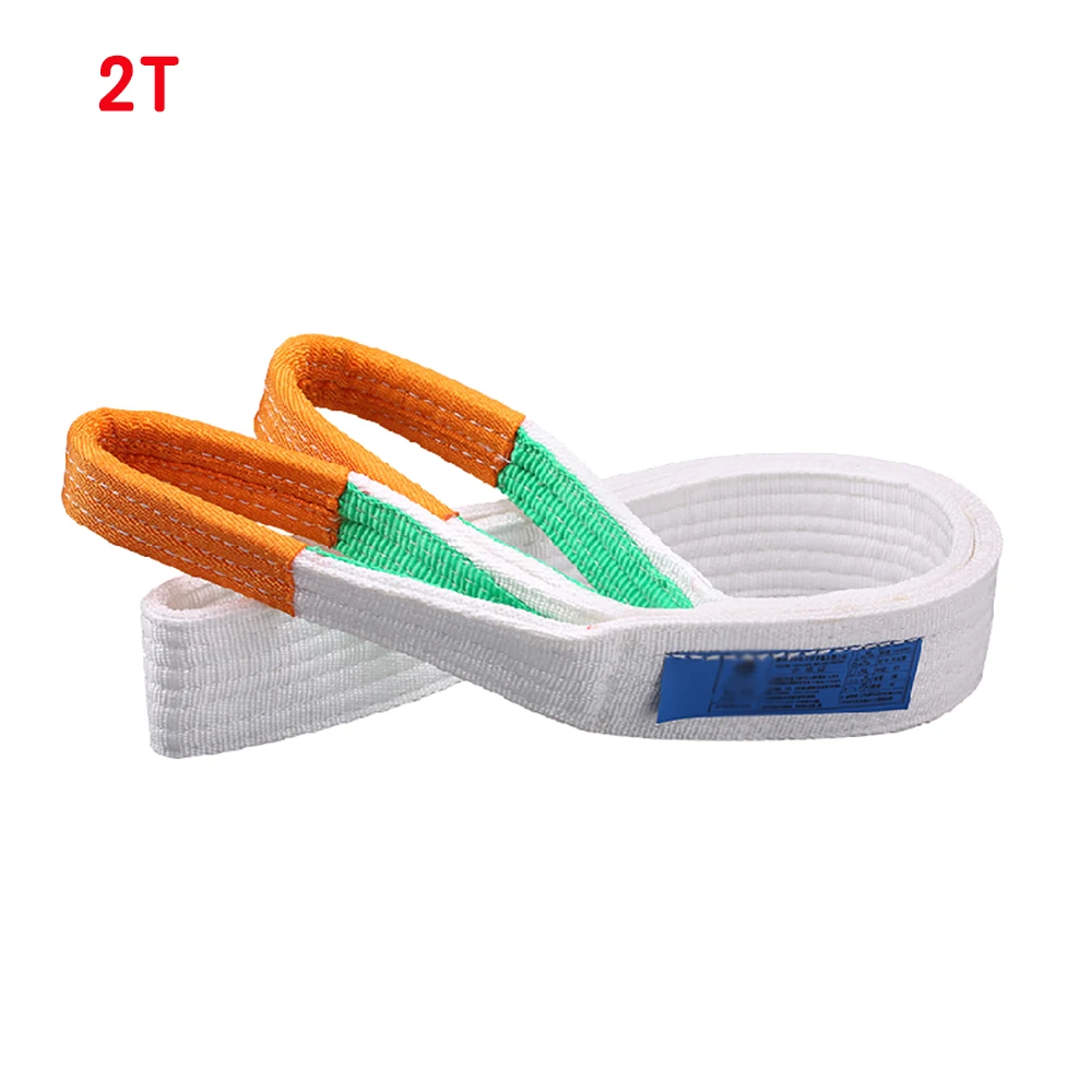 Lifting Belt 2t Flat Lifting Webbing Sling Industrial High Strength Cargo Hoisting Belt Webbing Tape Belt Sling Fabric Strap