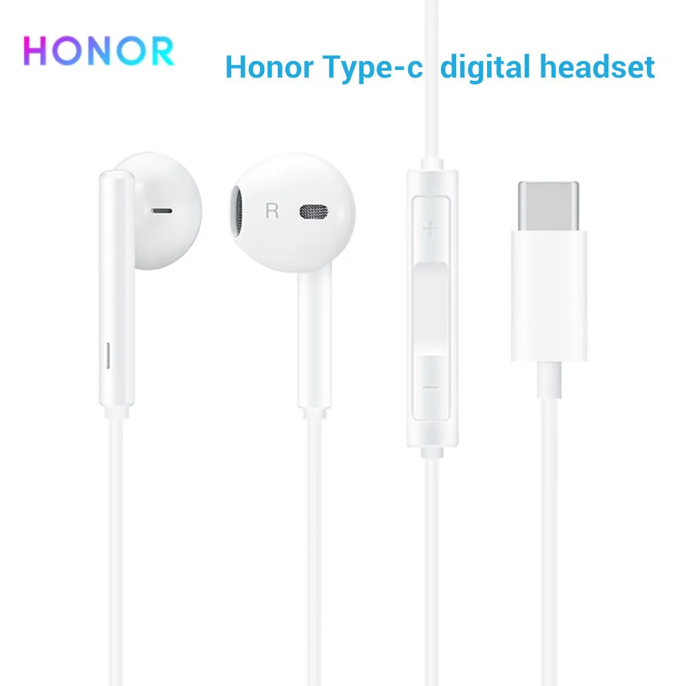 Original Honor Type-c Earphone Usb-c Headset AM33 Volume Control With Microphone Noise Reduction Button Headphone