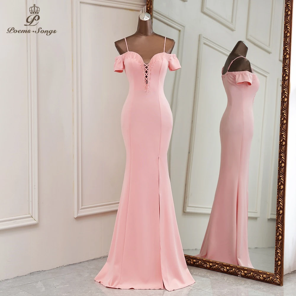 

Sexy pink color Evening dresses Mermaid prom dress robe de soiree de mariage vestidos de promocion Bridesmaid dresses