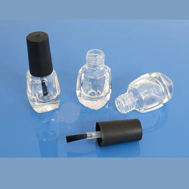 

Wholesale 4ml Glass Nail Polish Bottle Matte Black Lid Nail Gel Glass Bottle Nail Art Tubes With Brush Makeup Containers