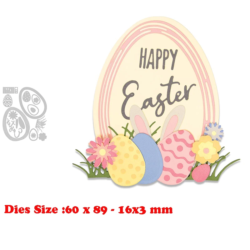 2021 New Metal Easter Eggs Rabbit Cutting Dies For Card Making Gift Tag Scrapbooking Stencils Decoration Craft