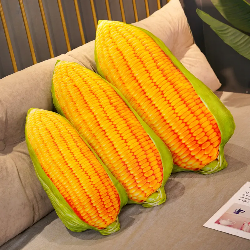 Oreiller en maïs de Simulation 3D, dessin animé, canapé, coussin doux, décoration de chambre, jouets, cadeau d'anniversaire pour enfants