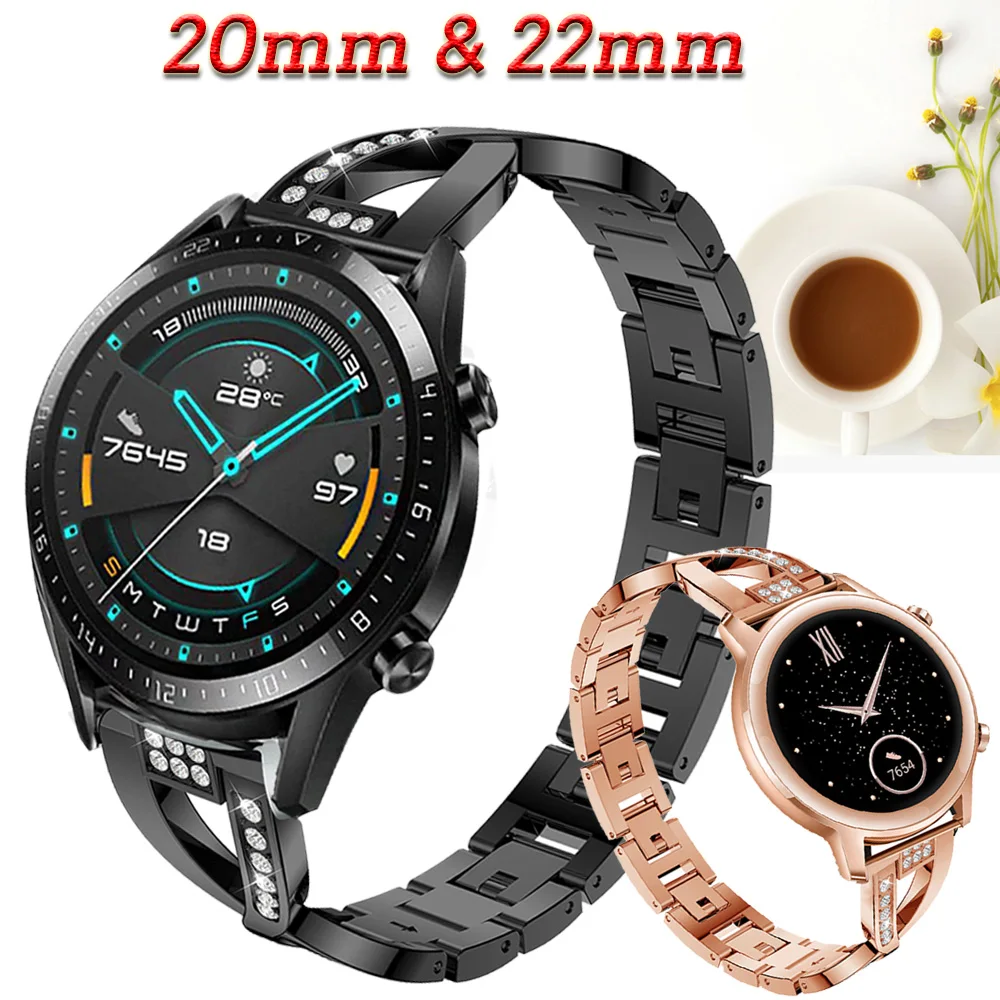 

Для Huawei Watch GT 2 Honor magic Watch 2 46 мм 42 мм сменный ремешок из нержавеющей стали 20 мм металлический браслет Aolly