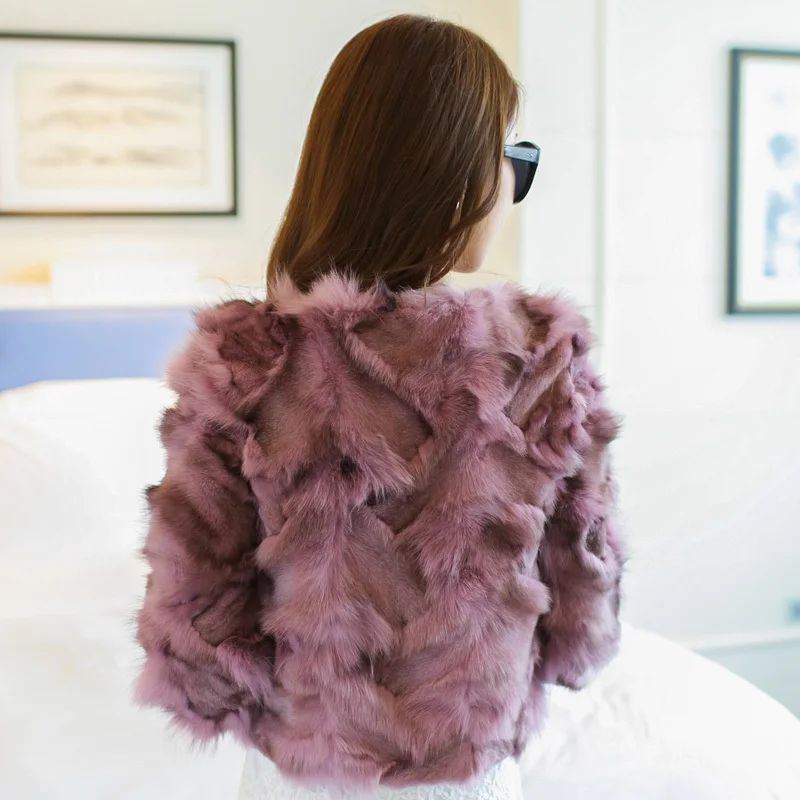 

Coat Short Real Fur Female Autumn Winter Fox Fur Coat Women Clothes 2023 Korean Pink Fur Coats Abrigo Mujer KJ1047