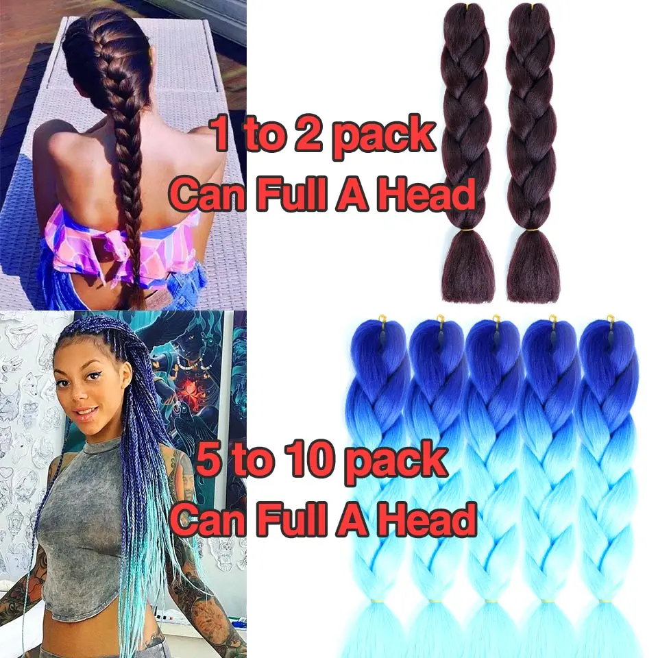 Synthetic Afro Ombre Hair Wick Expression Pre Stretched Braiding Hair Extensions Colored Canecalon For Braids Jumbo Hair