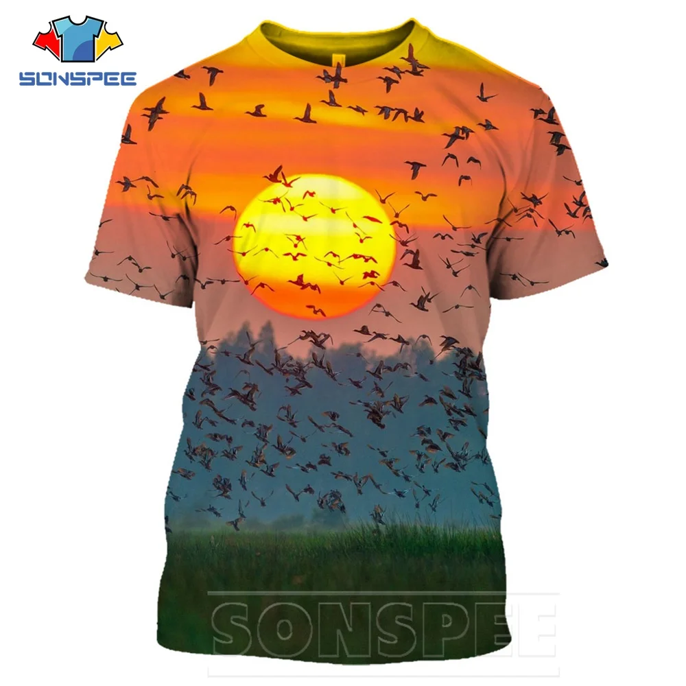 SONSPEE Summer Animal T-shirts 3D Print  Bird T Shirts Men Women Harajuku Fashion Hip Hop Short Dense Pattern Sleeve Streetwear