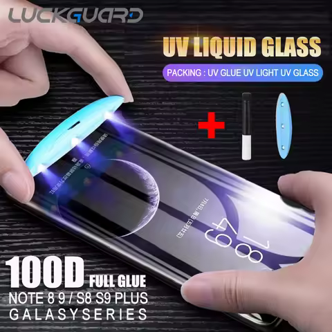 UV Curved Full Glue Tempered Glass For Samsung Galaxy S8 S9 S10 Plus S20 S21 S22 S23 S24 S25 Ultra Note 8 9 10 Screen Protector