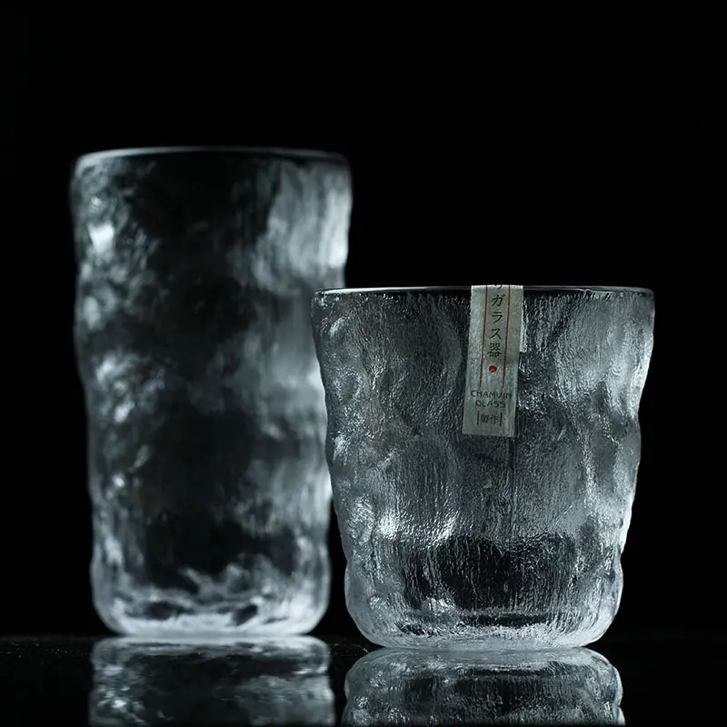 Net Red Japanese Glacier Cup Crystal Hammered Whiskey Glass Small Tea Cup Household Drink Water Cup Liquor Plum Wine