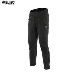 ARSUXEO Men's Winter Warm Up Thermal Fleece trousers Multi Sports Running Bike Cycling Pants Windproof 18Z